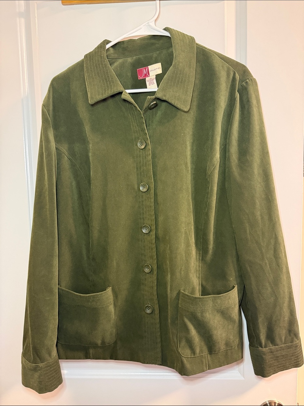 🥳 5 for $25 BUNDLE JM Collection Olive Green Faux Suede Button-Up Jacket
